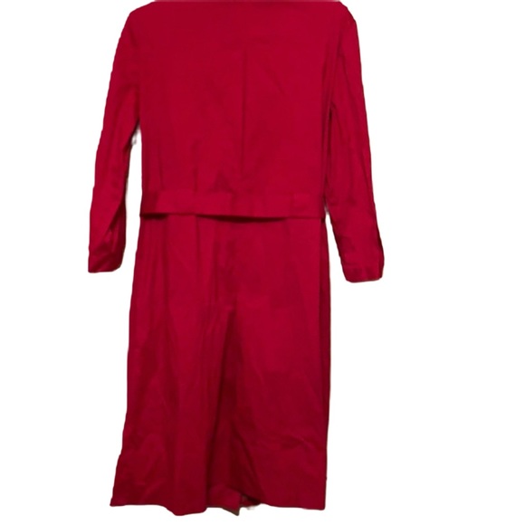 ANTHROPOLOGIE PREMISE BUTTON DOWN SHIRT DRESS BELT RED SZ 2 - Picture 2 of 8